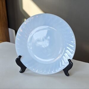 VTG 1950s Fire King Oven Glass Azurite blue swirl 9 inch plate